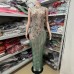 Heavy Embroidered Diamond Decorated Tassel Net Elastic Fitted Long Dress Sleeveless Stage Hosting Performance Dress