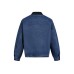 Washed Corduroy Collar Zipper Denim Jacket Casual Outerwear