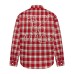 High Street Plaid Beaded Collar Long Sleeve Shirt Unisex Loose Casual Hip Hop Top