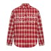 High Street Plaid Beaded Collar Long Sleeve Shirt Unisex Loose Casual Hip Hop Top