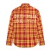 High Street Plaid Beaded Collar Long Sleeve Shirt Unisex Loose Casual Hip Hop Top