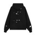 Washed Distressed Hole Letter Print Hoodie Unisex  Loose Casual Hip Hop Sweatshirt