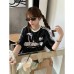 Retro summer three bar raglan half sleeved top