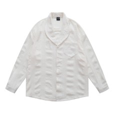 Hollow Design Couple Long Sleeve Shirt High-Grade Shirt Jacket for Men and Women