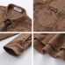 Retro Waffle Grid Floral Collar Long Sleeve Shirt Men's  Loose Casual Couple Blouse Jacket