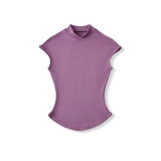 Half-high Neck Short Sleeve Fitted Base Layer Top T-shirt