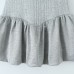 Bubble Sleeve Splicing Knitted Flare Dress