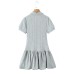 Bubble Sleeve Splicing Knitted Flare Dress