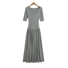 U-neck Flared Dress