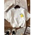 Lemon Letter Print Round Neck Short Sleeve Casual T-Shirt for Women Suitable for Daily Wear in Summer