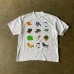 Retro Harajuku Classic Peach Blossom Print Casual Street Short Sleeve Round Neck T-Shirt 
