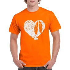 Orange T-Shirt Size Each Child Is Important Palm Print Short Sleeve