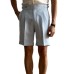 Blue striped high waisted straight leg British casual shorts