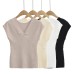 Slim Fit V-Neck Short Sleeve Top