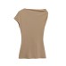 Slim Fit Strap Solid Color Pleated Camisole Top