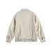 Simple Embroidery Design Unisex Loose Fit Versatile Turn-Down Collar Jacket