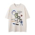 Fun Pattern Graffiti Letter Print Short Sleeve T-Shirt Unisex Loose Casual Top
