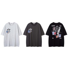 Letter Print Short Sleeve T-Shirt Unisex Loose Casual Hip Hop Elbow Length Sleeves Letter Print Short Sleeve T-Shirt Unisex Loose Casual Hip Hop Elbow Length Sleeves