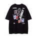 Letter Print Short Sleeve T-Shirt Unisex Loose Casual Hip Hop Elbow Length Sleeves