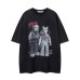 Street Style Pig Letter Print Short Sleeve T-Shirt Unisex Loose Casual Hip Hop Top