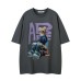 Street Cartoon Bear Letter Print Short Sleeve T-Shirt Unisex Loose Casual Hip Hop Top
