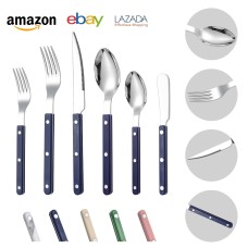 French Rivet ABS Handle Hotel Western Tableware Steak Knife Butter Knife Set
