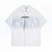 High Street Style Printed Letter Polo Collar Short Sleeve Shirt for Men Loose Casual Hip Hop Top