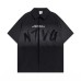 High Street Style Printed Letter Polo Collar Short Sleeve Shirt for Men Loose Casual Hip Hop Top