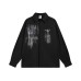 High Street  Style Printed Letter Collar Long Sleeve Shirt Men's Loose Casual Hip Hop Top