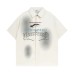 High Street Spray Paint Gothic Letter Print Collar Short Sleeve Shirt Men's Loose Casual Hip Hop Top