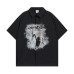 High Street  Style Character Letter Print Collar Short Sleeve Shirt Men's Loose Casual Hip Hop Shirt