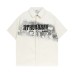 High Street  Cartoon Anime Letter Print Flip Collar Short Sleeve Shirt Men's Loose Casual Hip Hop Top