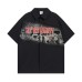 High Street  Cartoon Anime Letter Print Flip Collar Short Sleeve Shirt Men's Loose Casual Hip Hop Top
