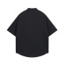 High Street  Badge Letter Print Collar Short Sleeve Shirt Men's Loose Casual Hip Hop Top