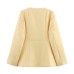 Women's Clothing Snap Button Round Neck Fashion Slim Fit Jacket