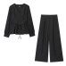 Irregular Top + Casual Long Pants Set for Women