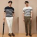 Striped versatile breathable loose short T