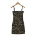 Camouflage Halter Backless Bodycon Mini Dress