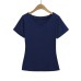 V-neck Waist-cinched Short-sleeved  T-shirt
