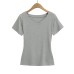 V-neck Waist-cinched Short-sleeved  T-shirt