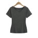 V-neck Waist-cinched Short-sleeved  T-shirt