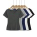 V-neck Waist-cinched Short-sleeved  T-shirt