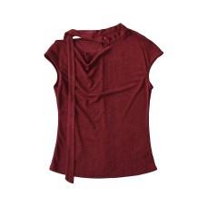 Irregular Oblique Collar Shoulder T-Shirt
