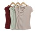 Irregular Oblique Collar Shoulder T-Shirt