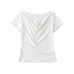 Sexy Swinging Collar Lace Splicing Irregular Fake Two Piece T-shirt