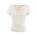 Sexy Swinging Collar Lace Splicing Irregular Fake Two Piece T-shirt