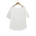 Sexy Round Neck Single-Button Loose Casual Short Sleeve T-Shirt