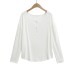 Loose slit long sleeved T-shirt