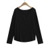 Loose slit long sleeved T-shirt