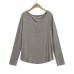 Loose slit long sleeved T-shirt